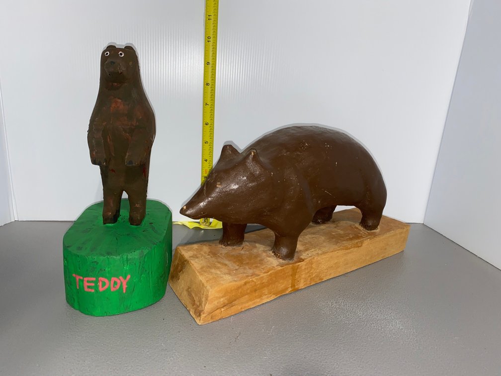 Two Carved Folk Art Bears