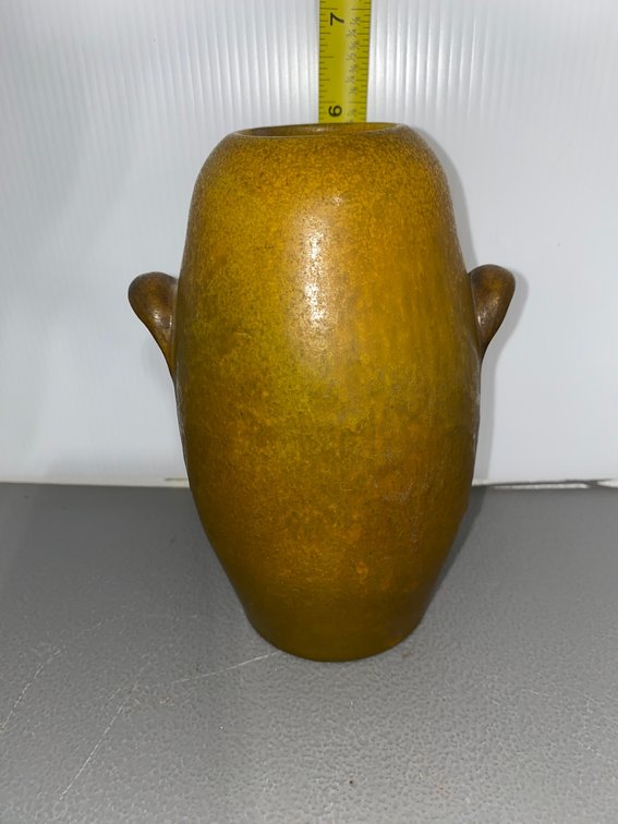 Heavy-Glaze Mustard Vase