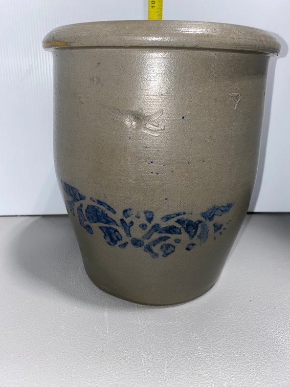 Stenciled Stoneware Crock