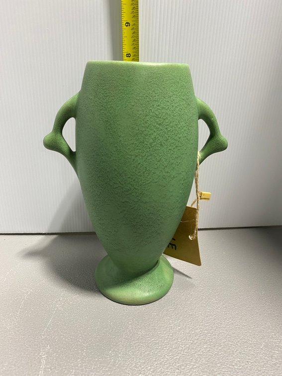 Early Arts & Crafts Green Vase