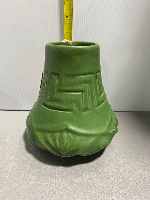 Owens Pottery Greek Key Vase
