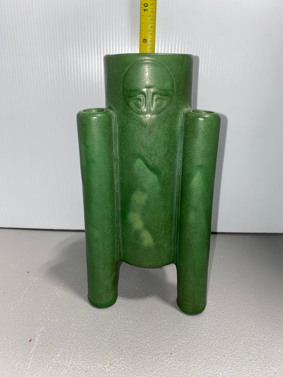 Weller Green Pedestal Vase