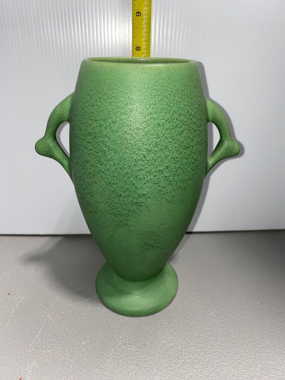Early Arts & Crafts Green Vase