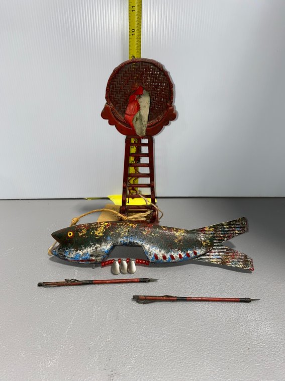 Folk Art Archery Set and Fish