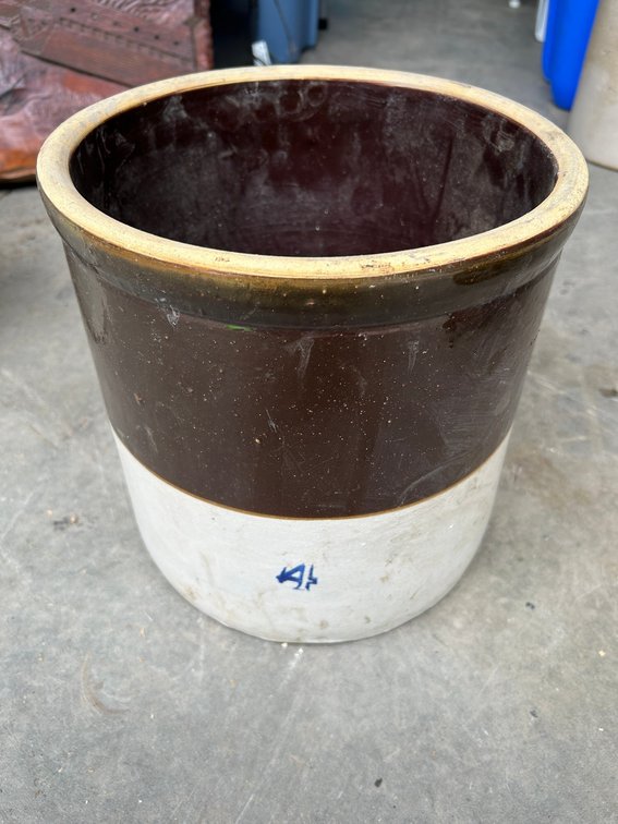 Cream and brown crock #4