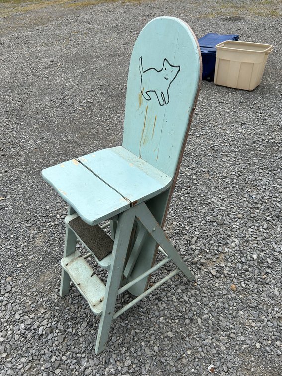 Vintage wooden folding ironing board