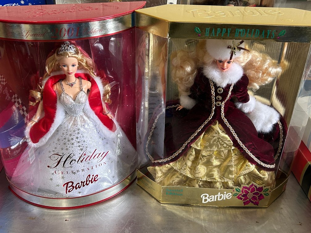 Barbie Dolls in boxes-Happy Holidays Barbie,  Holiday Celebration Barbie