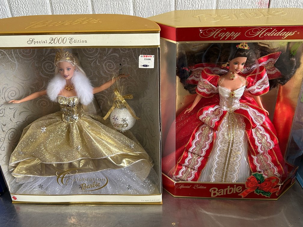 Barbie Dolls in boxes-Happy Holidays 10th Anniversary Barbie, Celebration Barbie