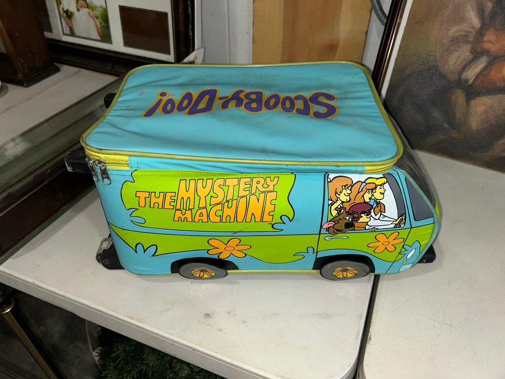 Child's Scooby Doo suitcase with collection of toys