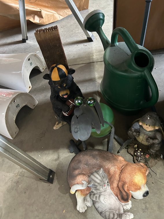 Yard decorations-turtle, black bear, dog, cat