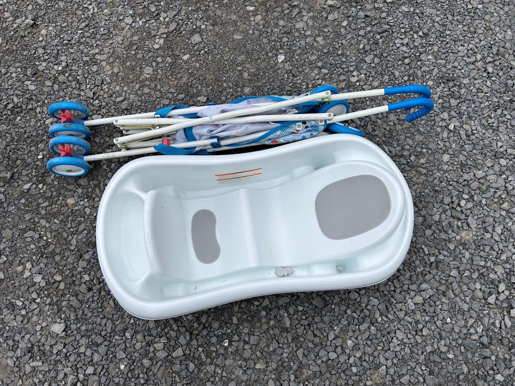Baby stroller, infant bathtub