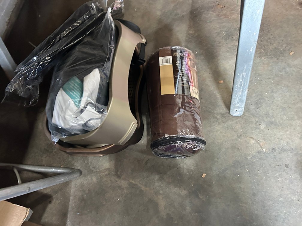 Seat cover, water and food dishes