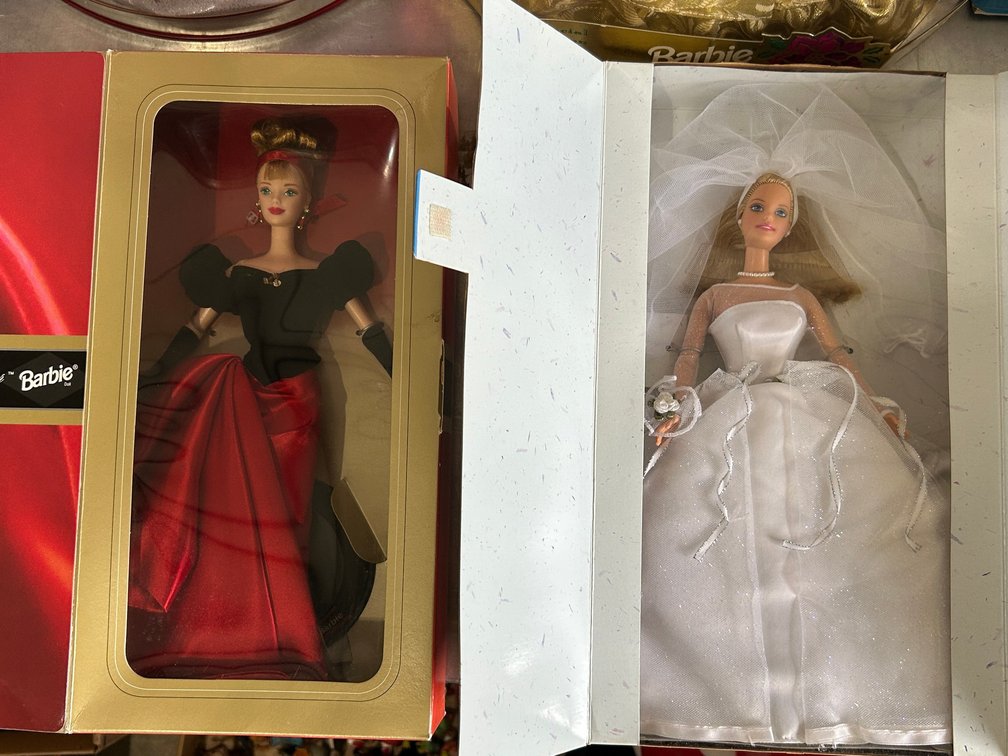 2 Barbie Dolls in boxes-Blushing Bride Barbie, Winter Splender Barbie