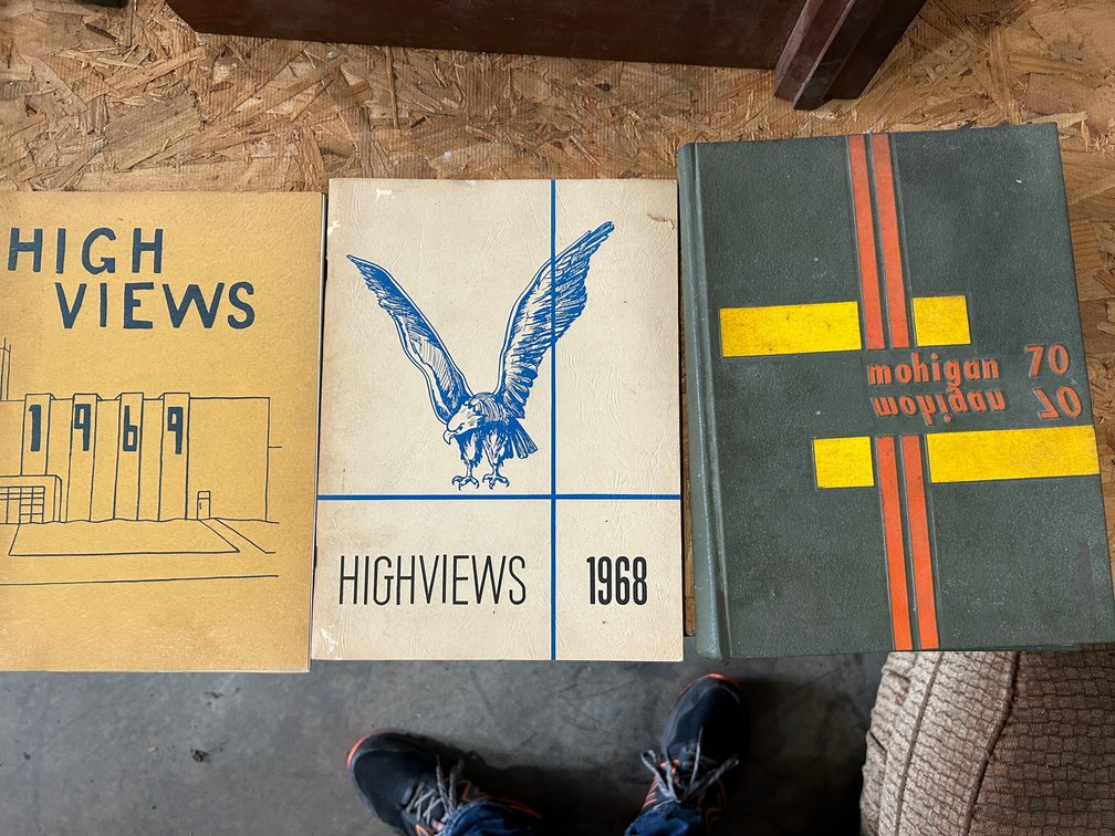 1970 Mohigan yearbook, 1968 and 1969 High Views yearbooks