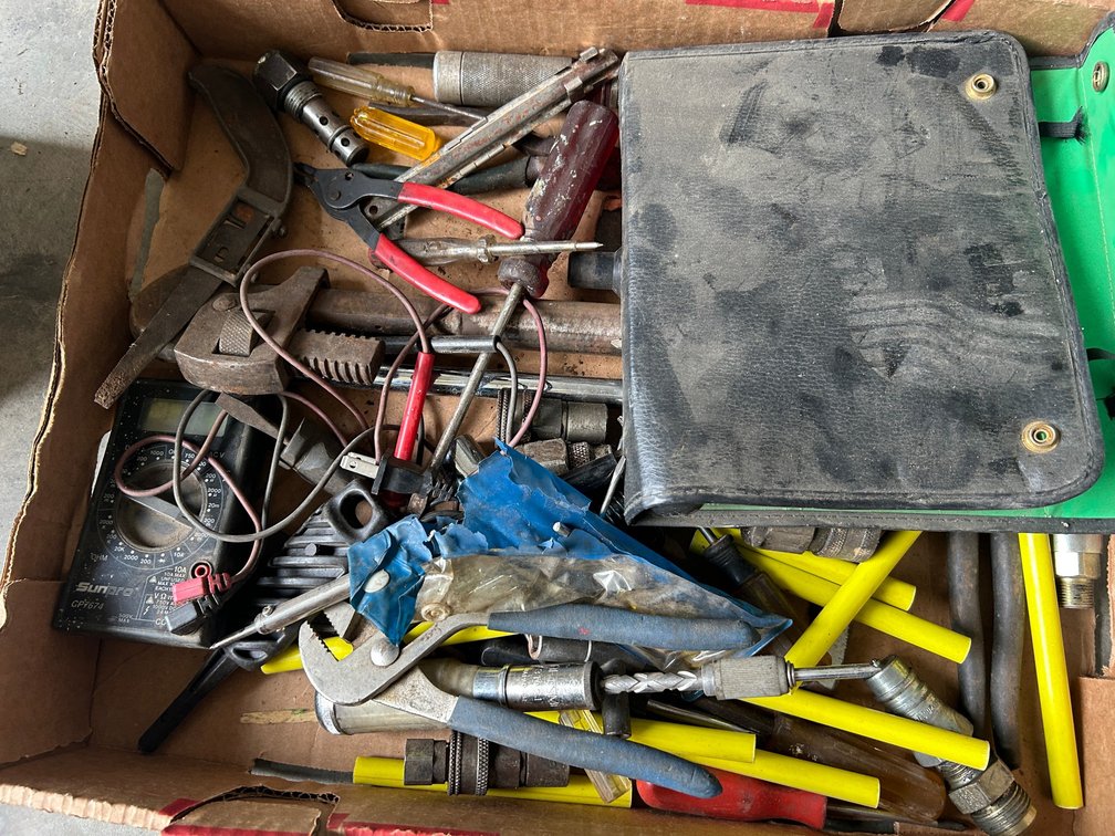 Small household tool kit-wrenches, screwdrivers