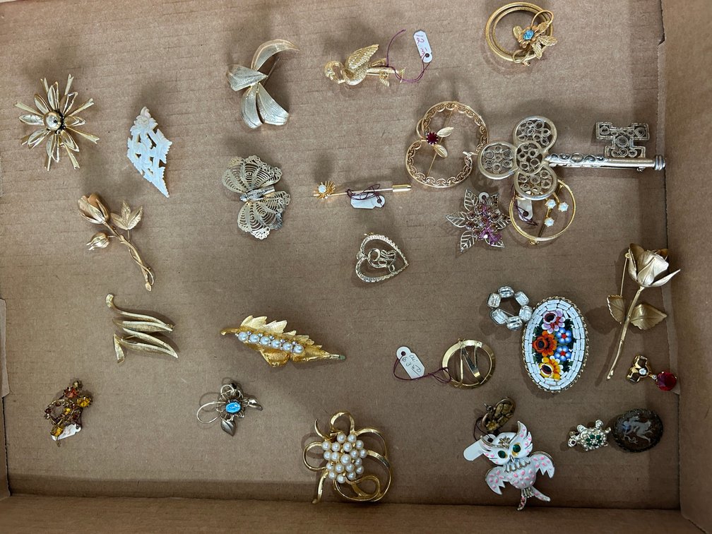 Ladies vintage costume brooches