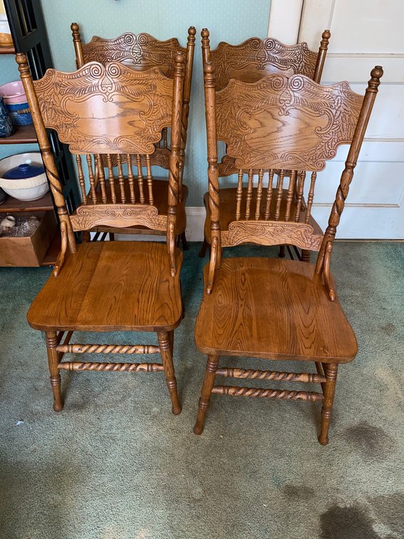 Set of 4 Pressed Back chairs
