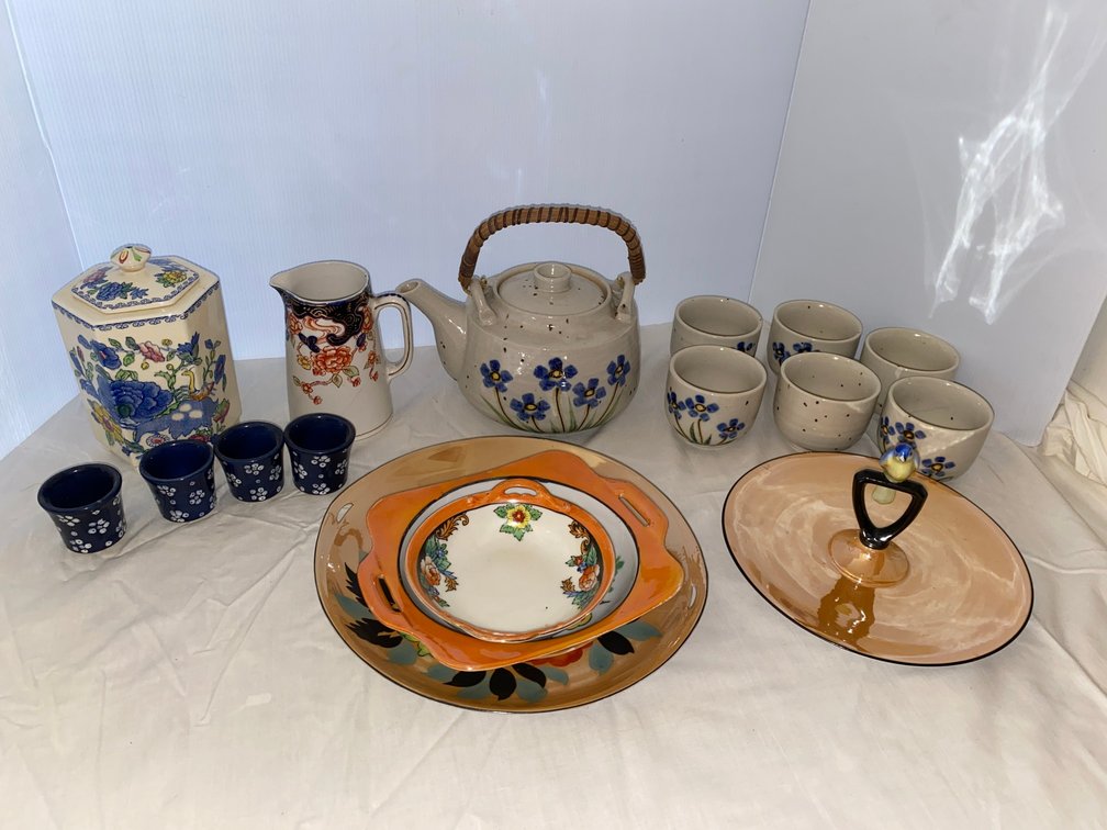 Oriental themed Glass Ware, Tea Set