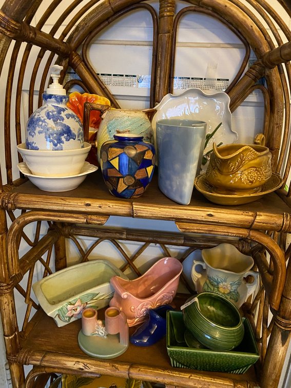 2-Pieces of McCoy Pottery, 1-Hall Pottery, 1-Roseville Pottery