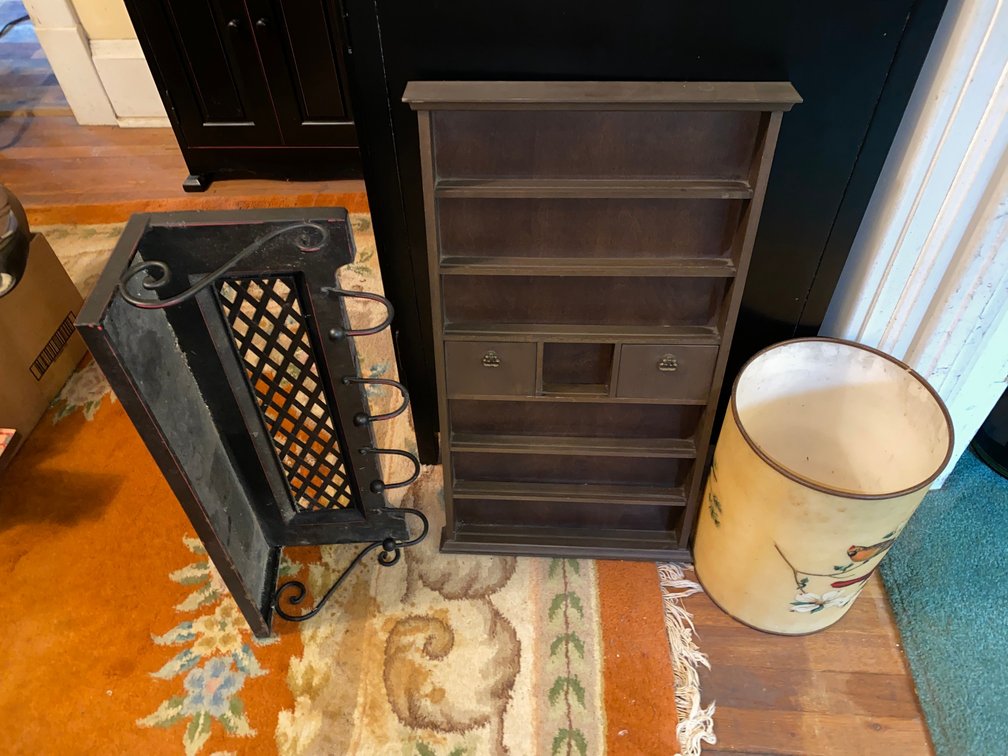 2-Decorative Hanging shelves, Decorative Waste Basket