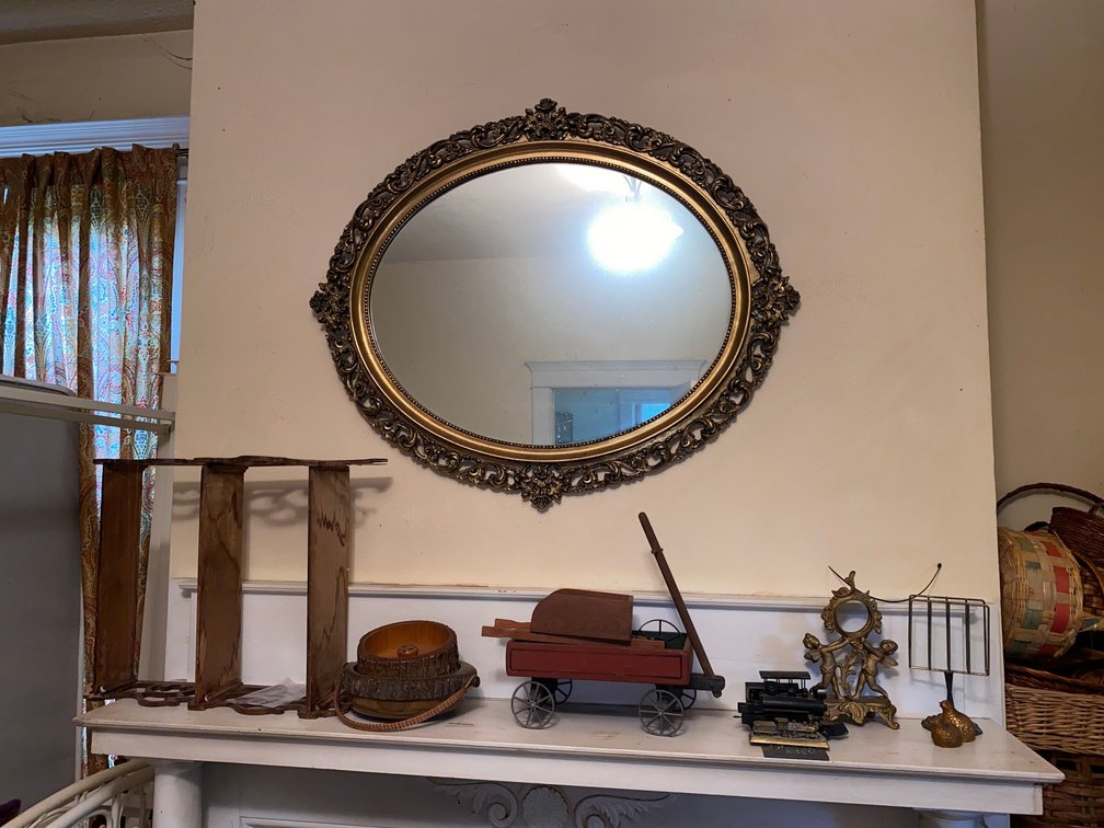 Oval Mirror, Toy Wagon, Wooden Trains, Wooden Shelfs, Other Wooden Items