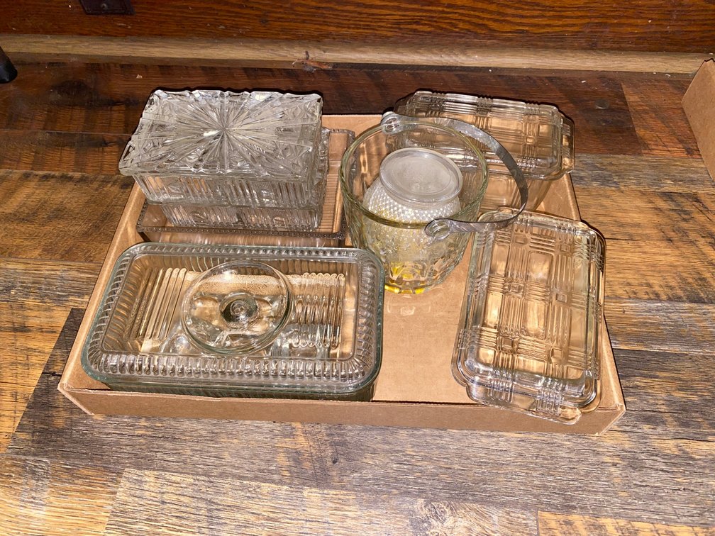 Clear glass, Refrigerator Dishes, Ice Bucket