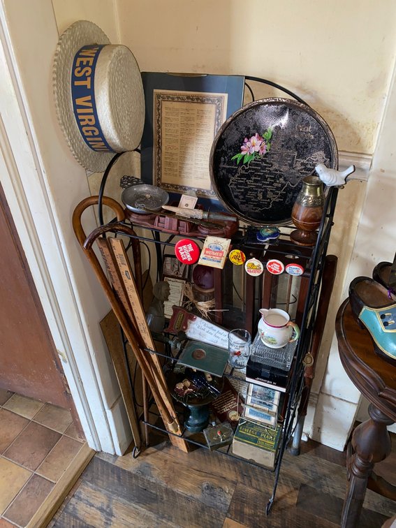 WV Tourist Plate, Candlestick Holders, Canes, Yard Sticks