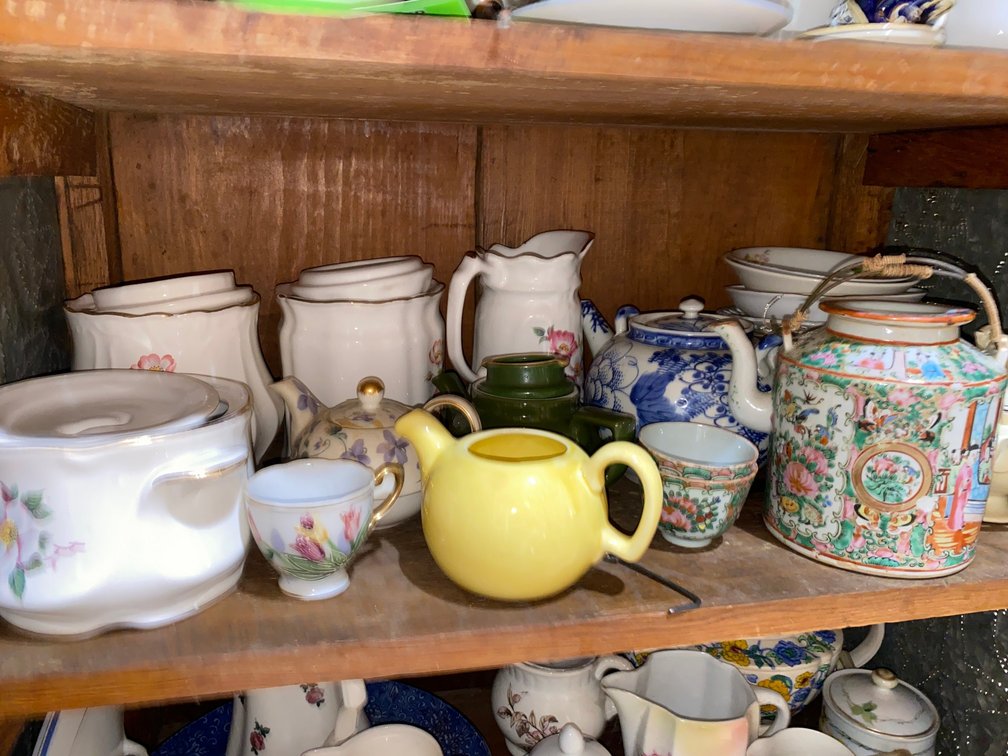 China Tea Cups, Pitchers, Creamers, Sugars,