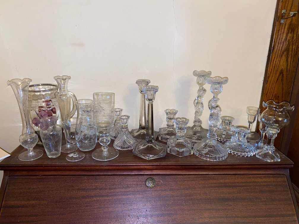 Glass Candlesticks, Glass Vases, Cake Plates