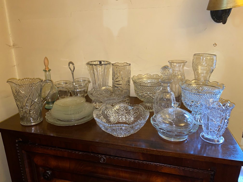 Clear Glass , Compotes, Bowls, Vases, Decanter