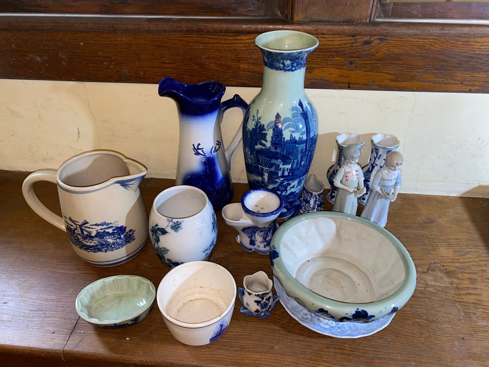 Decorated Villeroy and Boch Vase, Water Pitcher, Large Decorative Vase