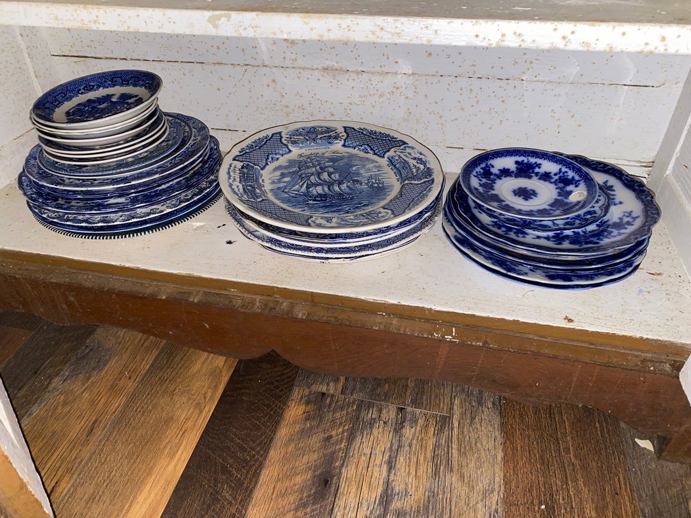 Blue and White China Plates
