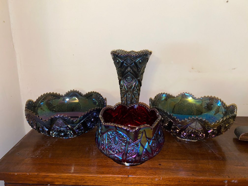 Carnival glass, Carnival glass bowls, Imperial Bowl, Imperial Carnival glass