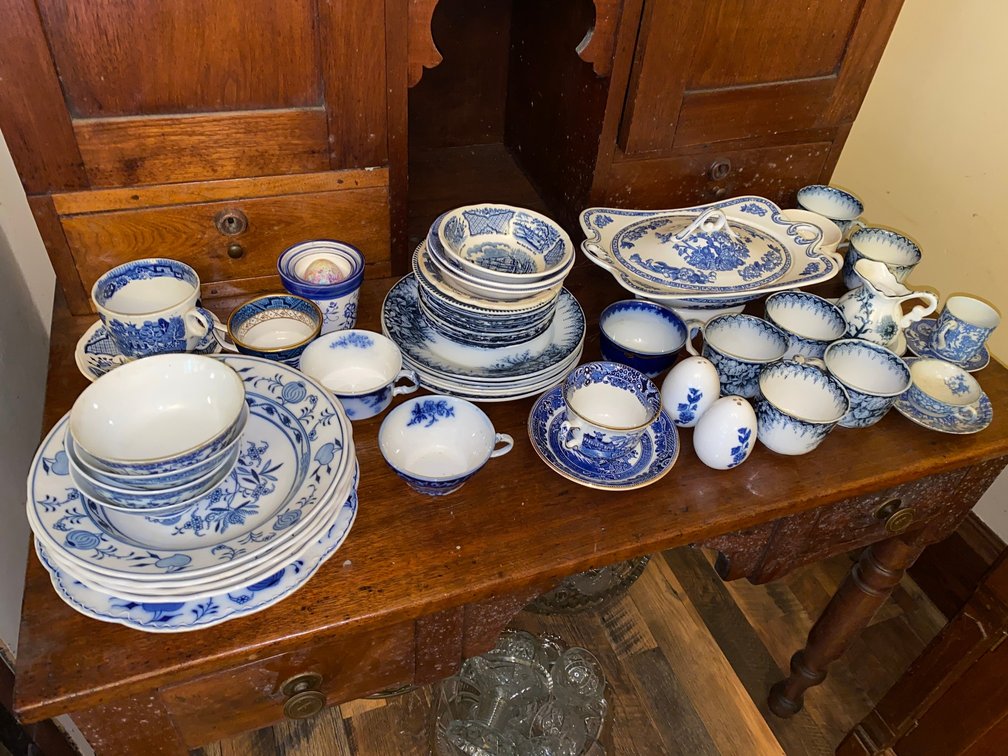 Blue and White China Plates