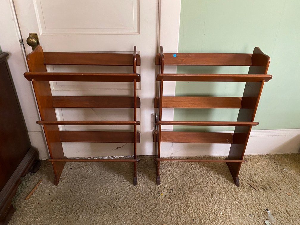 2-Vintage Collapsible Book Shelfs