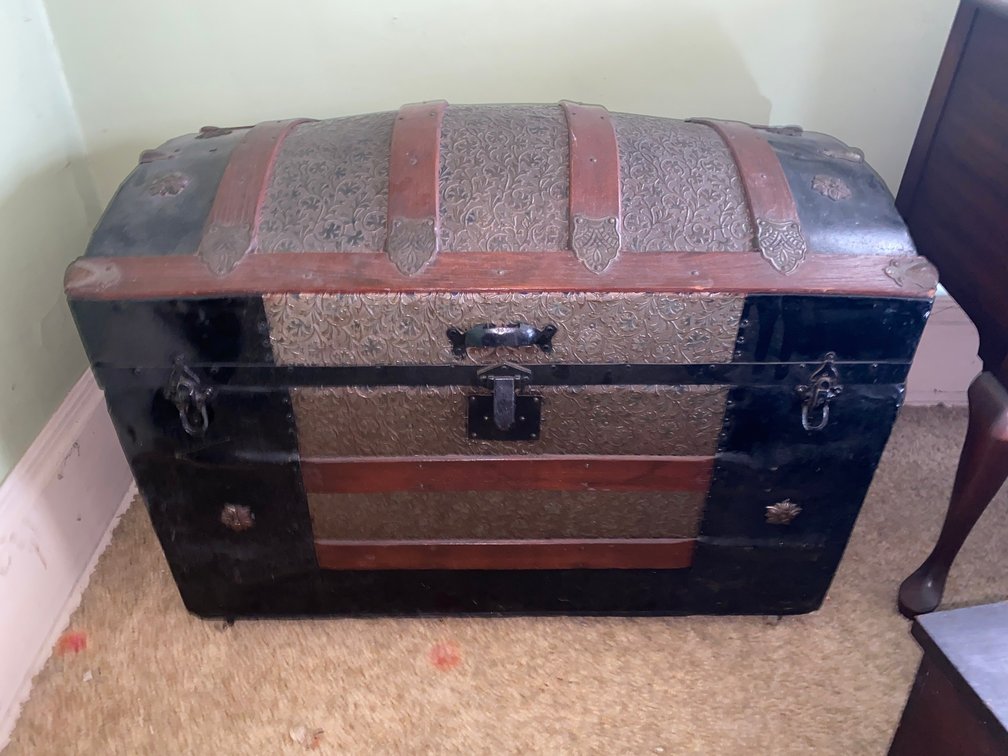 Antique Dome Top Steamer Trunk