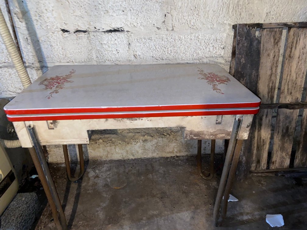 Vintage Enamel Table Top Table
