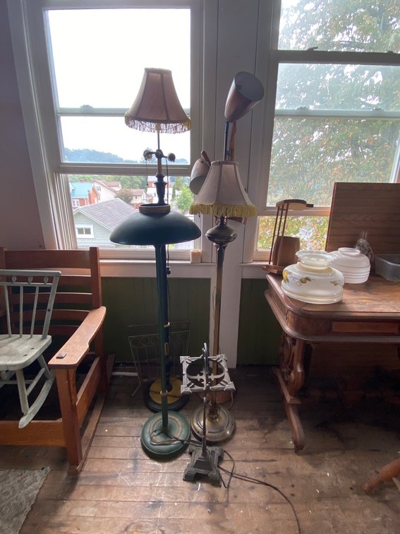 4-Standing Lamps, Cast Iron Ashtray Stand