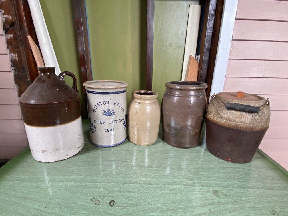 Stoneware Crocks, Wax Sealer, Jug