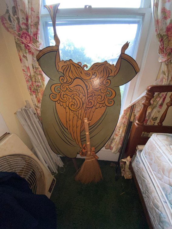 2-vintage Wooden Cut out Yard Angels