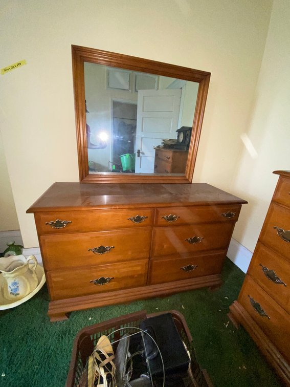 Wooden Dresser with Mirror