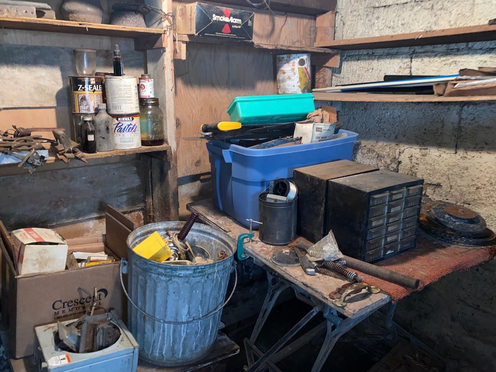 Nuts and Bolts Organizers, Saw, Galvanized Bucket, Etc.