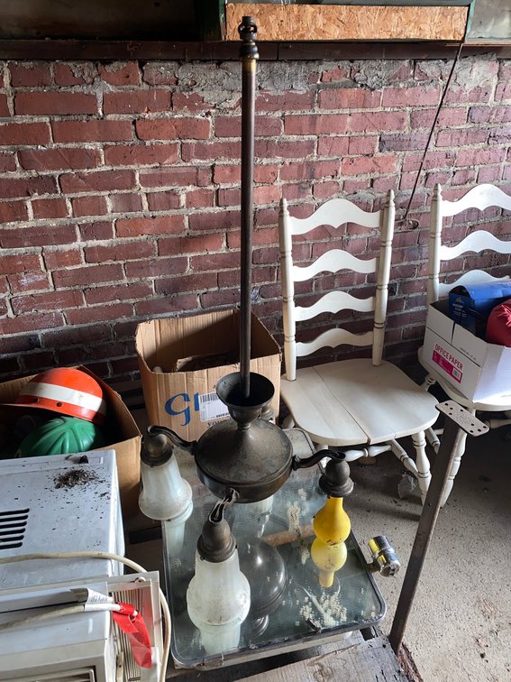 Antique Light Fixture and Medicine Cabinet