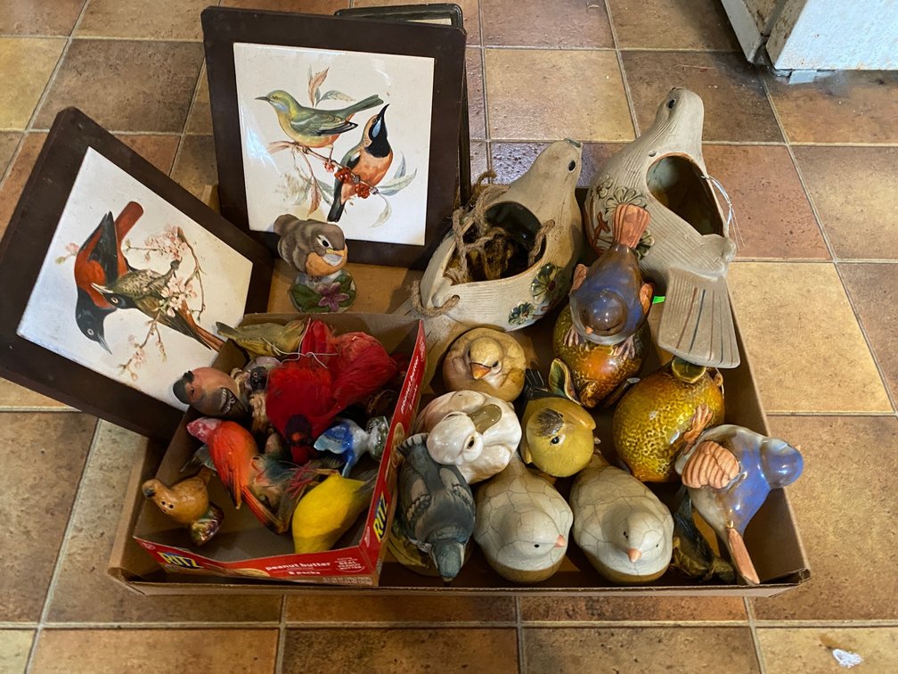 Flat of Song bird Figurines and more