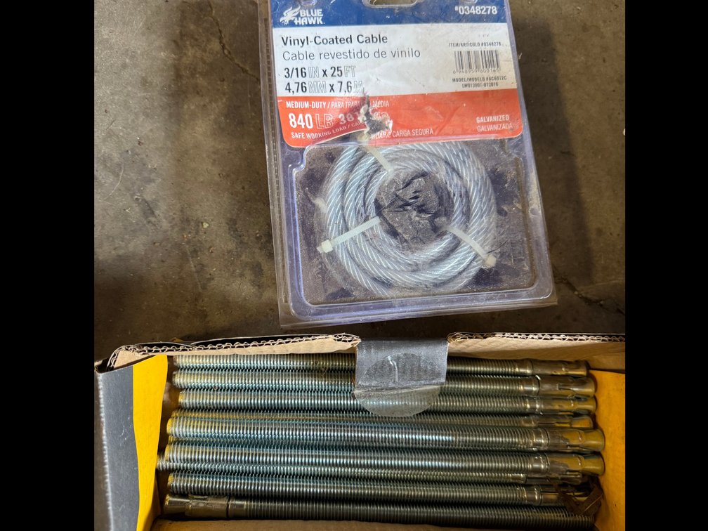 Vinyl-coated cable and hardware