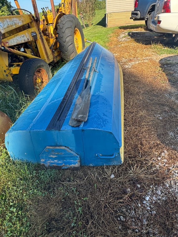 Small Blue and Yelloiw Utility Row Boat