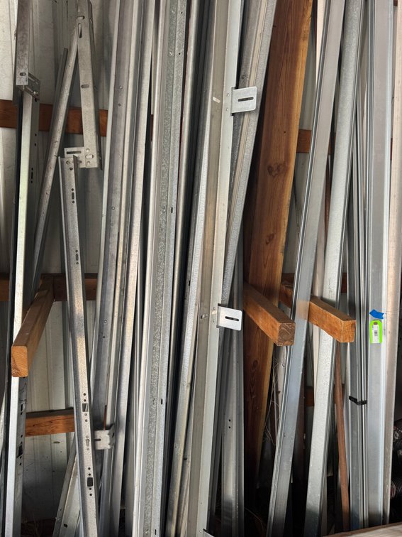 Garage door trim and tracks