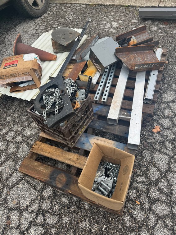 Scrap metal, chain and hardware