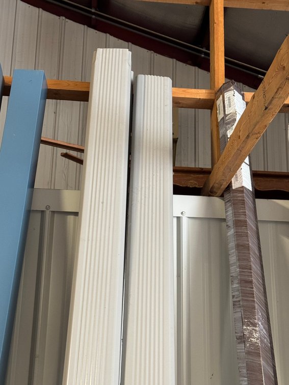 White downspouts