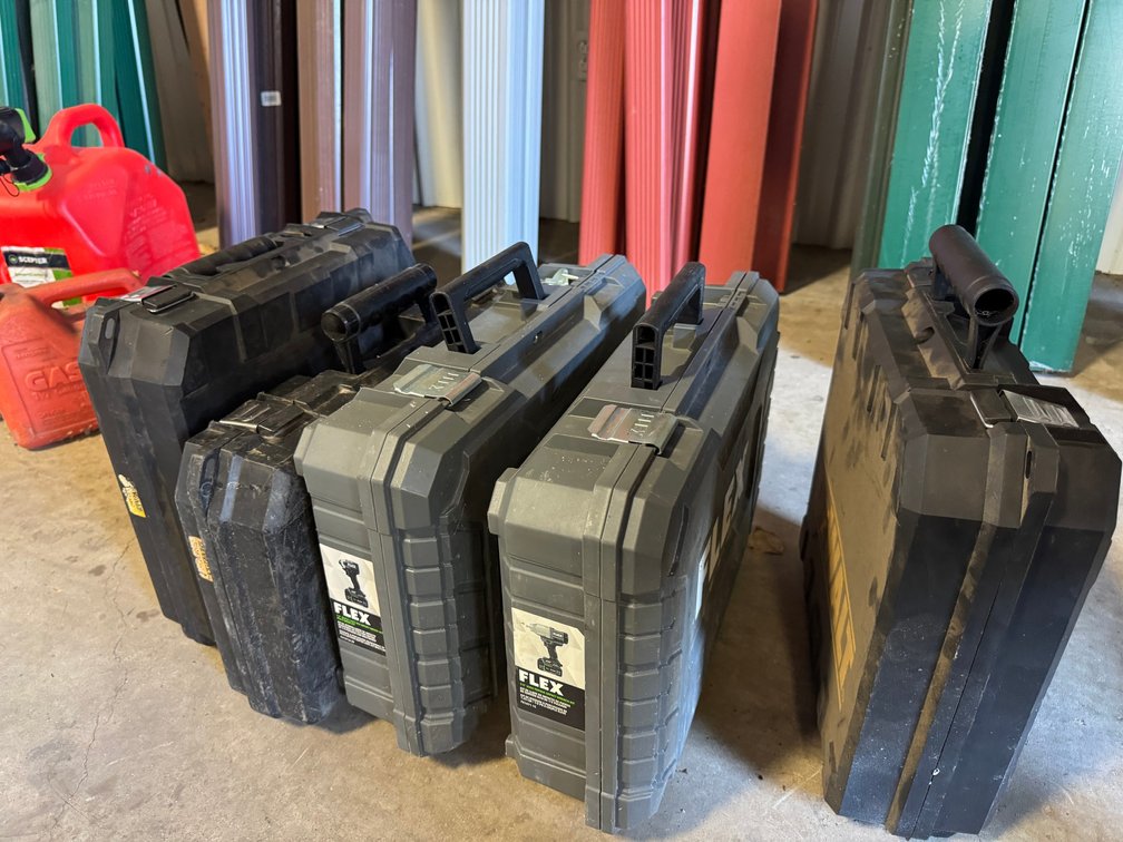 Empty toolboxes